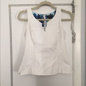 WHBM White peplum top size 0/XS